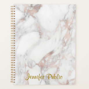 Handgeschriebener Elegant Template Rose Gold Marbl Planer