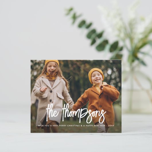 Handgeschriebener Familienname 2 Foto Urlaub (Stehend Vorderseite)