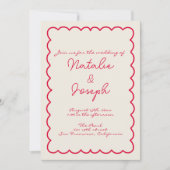 Handgeschriebener farbenfroher Retro-Spaß auf eine Einladung (Vorderseite)