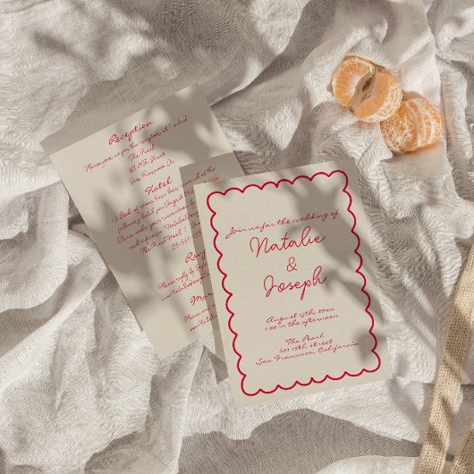 Handgeschriebener farbenfroher Retro-Spaß auf eine Einladung