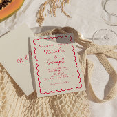 Handgeschriebener farbenfroher Retro-Spaß Einzigar Einladung