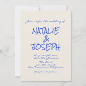 Handgeschriebener farbiger Retro Funky Einzigartig Einladung (Vorderseite)