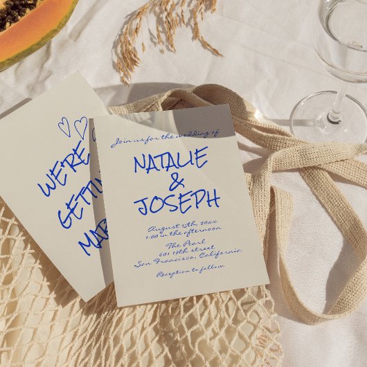 Handgeschriebener farbiger Retro Funky Einzigartig Einladung