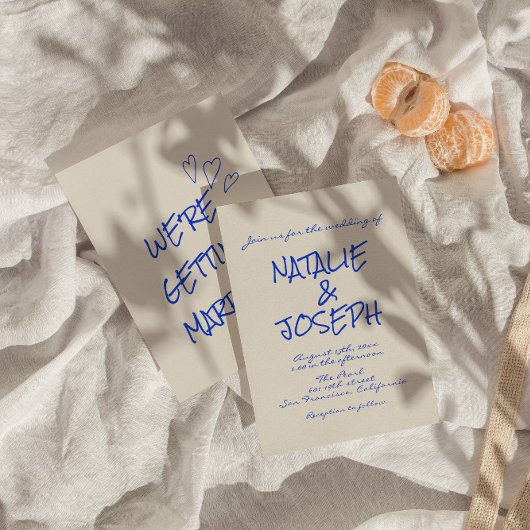 Handgeschriebener farbiger Retro Funky Einzigartig Einladung