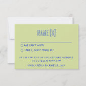 Handgeschriebener farbiger Retro Funky Einzigartig RSVP Karte (Vorderseite)