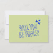 Handgeschriebener farbiger Retro Funky Einzigartig RSVP Karte (Rückseite)