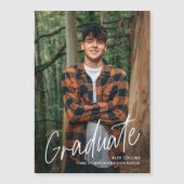 Handgeschriebener Foto Abschluss Magnetische Ankün Magnetkarte (Vorderseite)