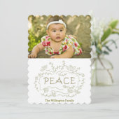 handgeschriebener Friedensfeiertag Feiertagskarte (Stehend Vorderseite)