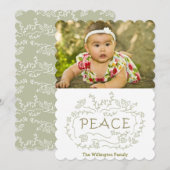 handgeschriebener Friedensfeiertag Feiertagskarte (Vorne/Hinten)