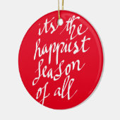 Handgeschriebener frohe Weihnacht-Skript-Feiertag Keramikornament (Links)