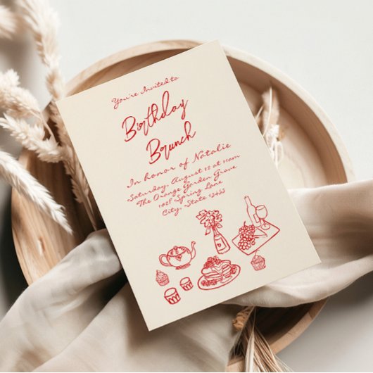 Handgeschriebener Gezeichnet Quirky Einzigartiger Einladung