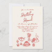 Handgeschriebener Gezeichnet Quirky Einzigartiger  Einladung (Vorderseite)