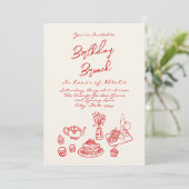 Handgeschriebener Gezeichnet Quirky Einzigartiger  Einladung (Stehend Vorderseite)