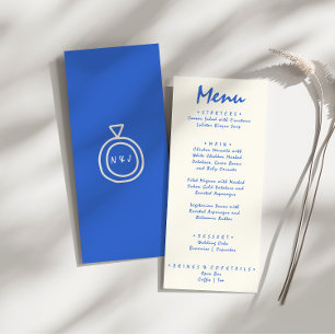 Handgeschriebener, Gezeichnet Retro-Bright-Einziga Menükarte