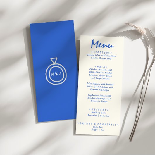 Handgeschriebener, Gezeichnet Retro-Bright-Einziga Menükarte