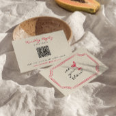Handgeschriebener, Gezeichnet Retro Whimsical QR C RSVP Karte