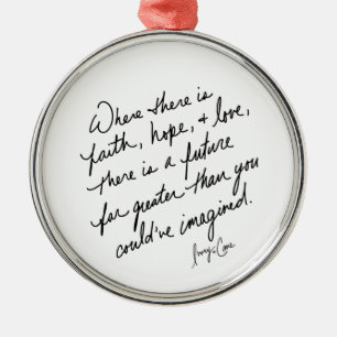 Handgeschriebener Glaube Hoffnung und Liebe Spirit Ornament Aus Metall