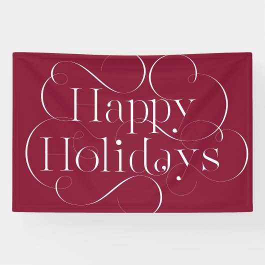 Handgeschriebener Happy Holidays Text mit Schnörke Banner (Horizontal)