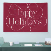 Handgeschriebener Happy Holidays Text mit Schnörke Banner (Messe)