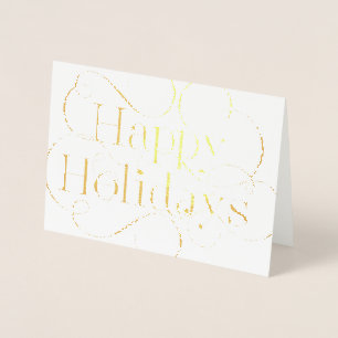 Handgeschriebener Happy Holidays Text mit Schnörke Folienkarte