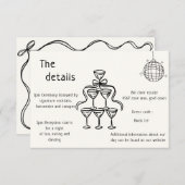 Handgeschriebener Hochzeitstichtag QR-Code Details Einladung (Vorne/Hinten)