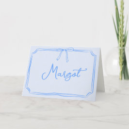 Handgeschriebener Individuelle Name Coquette Bow N Dankeskarte