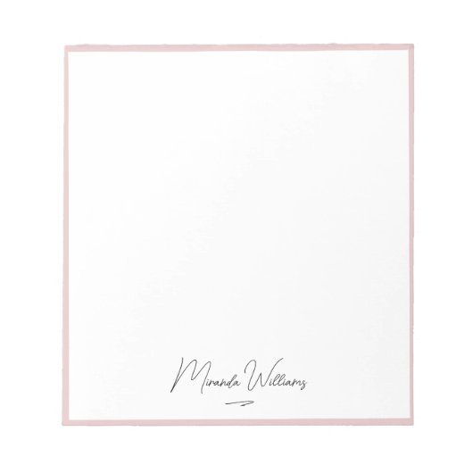 Handgeschriebener Individuelle Name mit Minimalist Notizblock (Vorderseite)