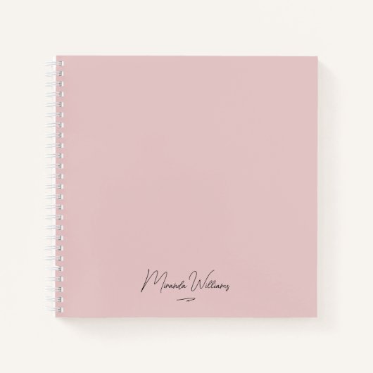 Handgeschriebener Individuelle Name mit Minimalist Notizblock (Vorderseite)