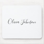 Handgeschriebener Individuelle Name Schwarz-weiß-M Mousepad (Vorne)