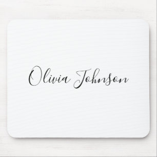 Handgeschriebener Individuelle Name Schwarz-weiß-M Mousepad