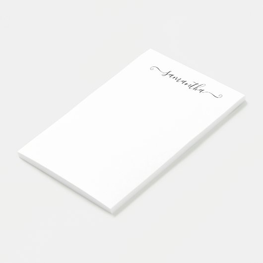 Handgeschriebener Kalligrafienname Personalisiert Post-it Klebezettel (angewinkelt)