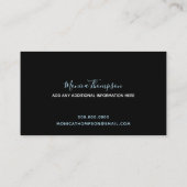 handgeschriebener kursiver Name auf weiblichem Sch Visitenkarte (Rückseite)