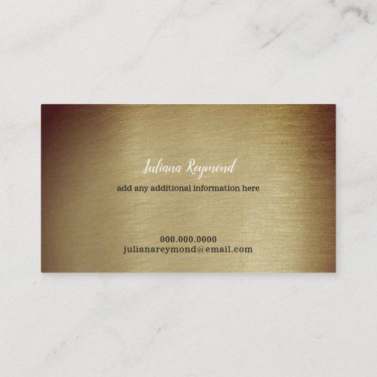 handgeschriebener kurviger Name auf bräunlichem Go Visitenkarte (Rückseite)