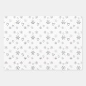 Handgeschriebener Lass es Schneeflocken Schwarze u Geschenkpapier Set (Vorderseite 3)