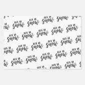 Handgeschriebener Lass es Schneeflocken Schwarze u Geschenkpapier Set (Vorderseite)