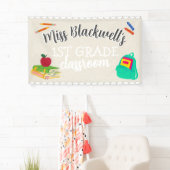 Handgeschriebener Lehrername Unterrichtsraum bemal Banner (Insitu)