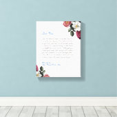 Handgeschriebener Liebe für Flachbildschirme Leinwanddruck (Insitu (Holzboden))