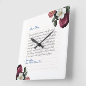 Handgeschriebener Liebe für Minimalistisches Noteb Quadratische Wanduhr (Winkel)