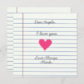 Handgeschriebener Liebe für Notebooks personalisie Hinweiskarte (Vorne/Hinten)