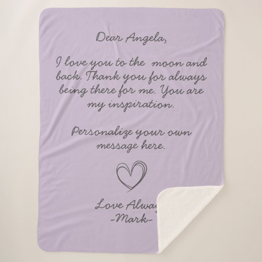 Handgeschriebener Liebe-Letter oder -Meldung des L Sherpadecke (Vorderseite)