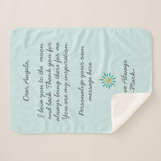 Handgeschriebener Liebe oder angepasste Nachricht Sherpadecke (Vorderseite (Horizontal))