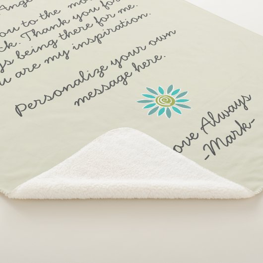 Handgeschriebener Liebe oder angepasste Nachricht Sherpadecke (3/4)