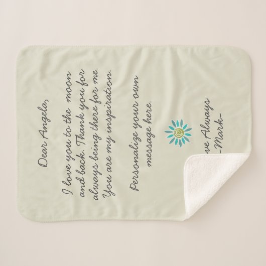 Handgeschriebener Liebe oder angepasste Nachricht Sherpadecke (Vorderseite (Horizontal))