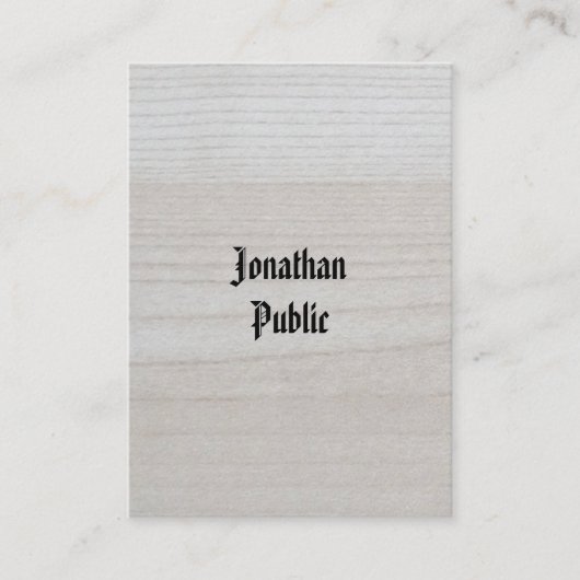 Handgeschriebener Luxus Premium Dick aus Holz Visitenkarte (Vorderseite)