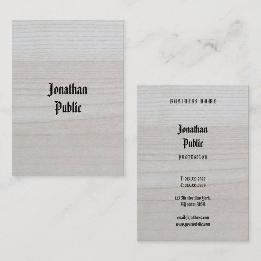 Handgeschriebener Luxus Premium Dick aus Holz Visitenkarte (Vorne/Hinten)