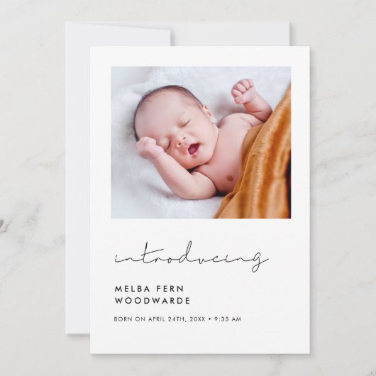 Handgeschriebener Minimalist Einführung in neues B Ankündigung (Vorderseite)