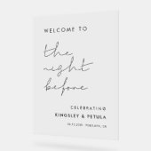 Handgeschriebener Minimalist Willkommen in The Nig Acrylschild (Winkel)