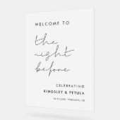 Handgeschriebener Minimalist Willkommen in The Nig Acrylschild (Winkel)