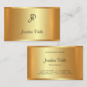 Handgeschriebener Mit Monogramm Glamour Gold Look  Visitenkarte (Vorne/Hinten)