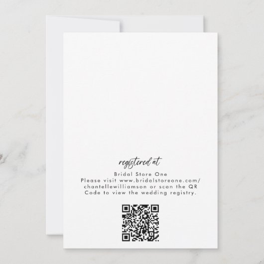 Handgeschriebener moderner Minimal-QR-Code-Poltera Einladung (Rückseite)